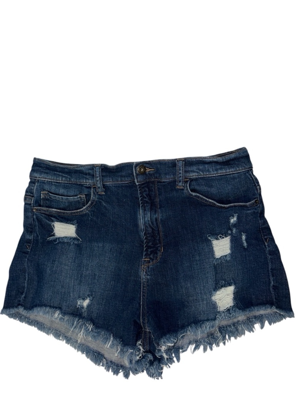 Sneak Peek High Rise Denim Shorts Women’s Size Large L Distressed